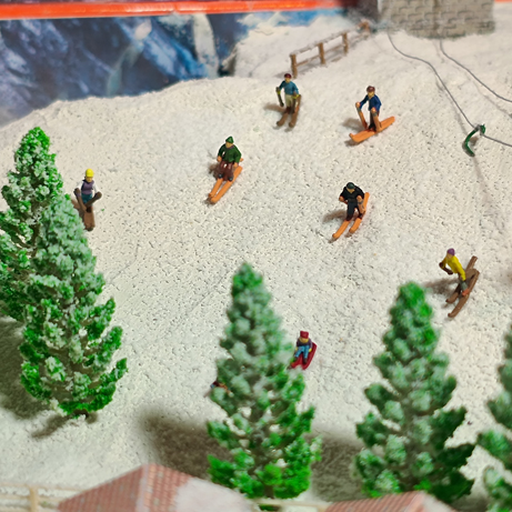 Skiers on the mountain